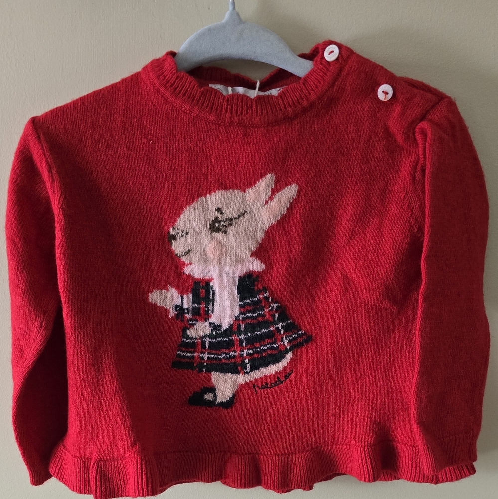 Patachou red bunny sweater